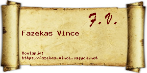 Fazekas Vince névjegykártya