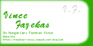 vince fazekas business card